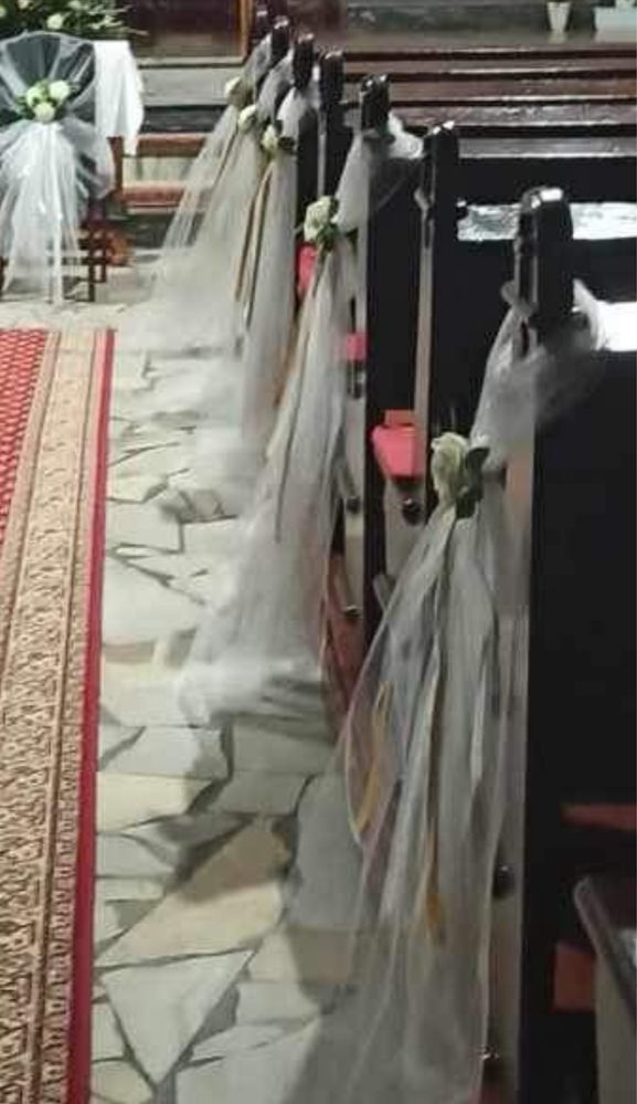 Zestaw dekoracji weselnych stojaki na kwiaty girlanda ścianka ledon