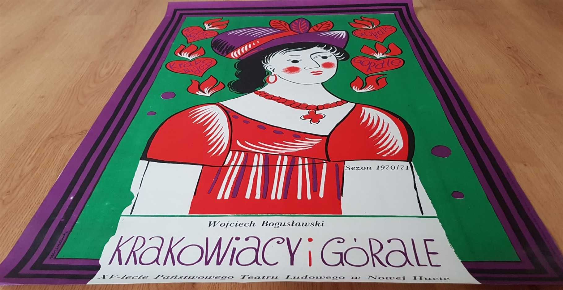 Krakowiacy i górale, ORYGINAŁ Mroszczak plakat teatr PRL 1970