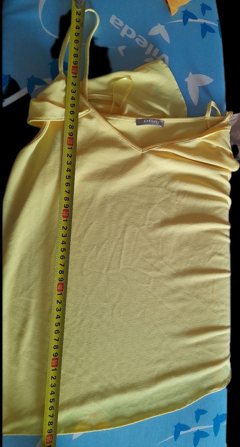 Orsay zwiewna letnia bluzka, żółta bluzka idealna na lato