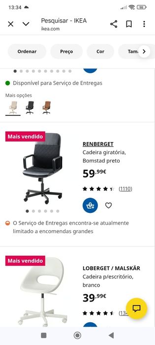 Cadeira de escritório com rodas