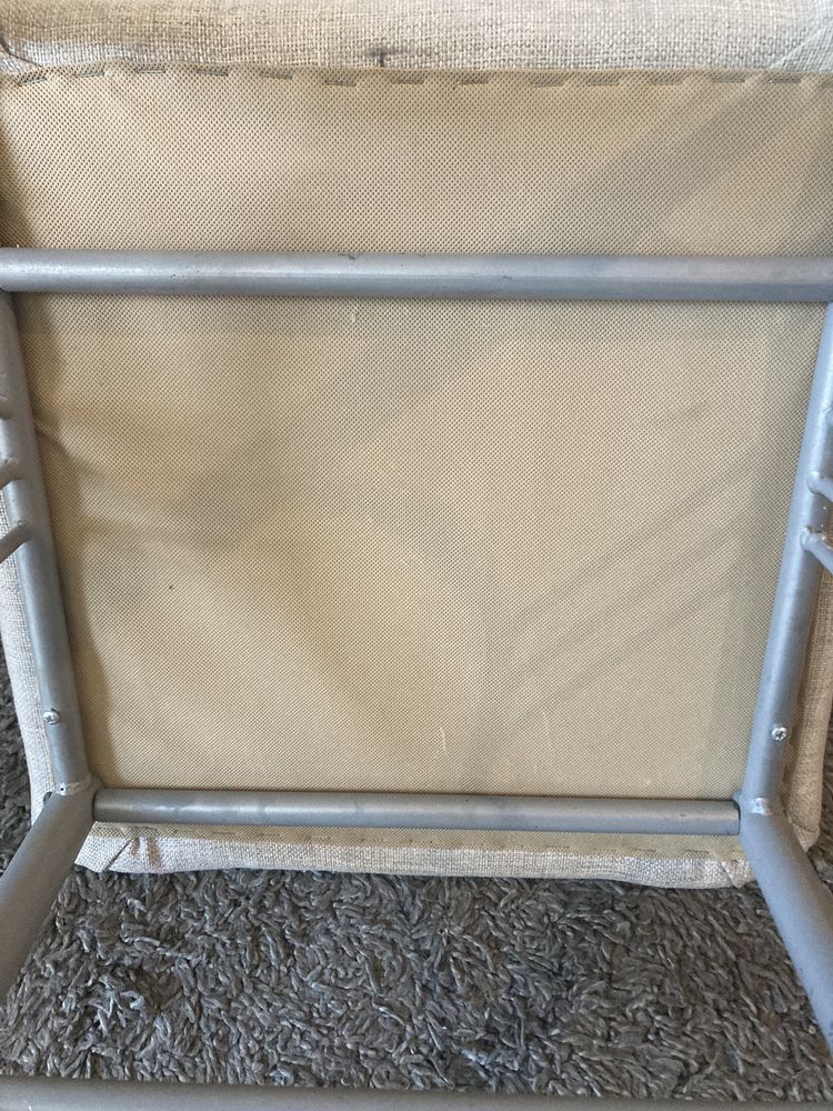 Krzesła stołowe stelaż metalowy siedzisko gąbka/płótno 3 szt