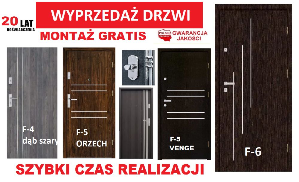 DRZWI do mieszkania z montażem zewnętrzne, wejściowe, wewnątrzklatkowe