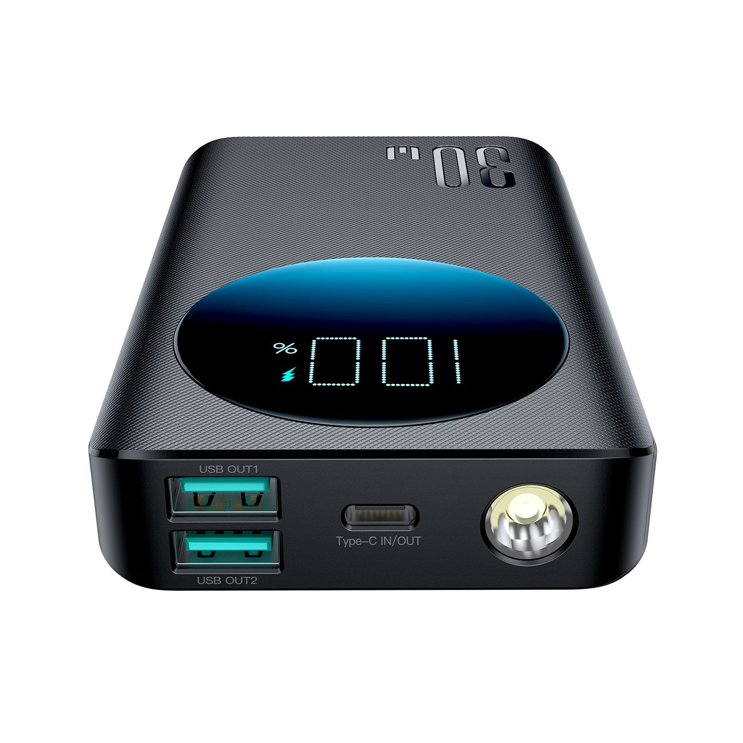 2w1 powerbank 10000mah 30w latarka led usb usb-c czarny