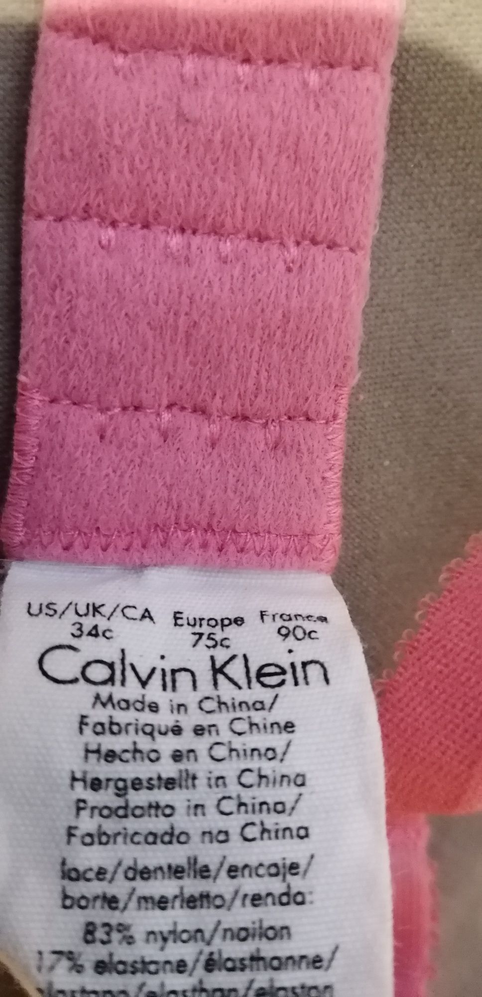 Calvin Klein stanik biustonosz różowy koronkowy 75C
