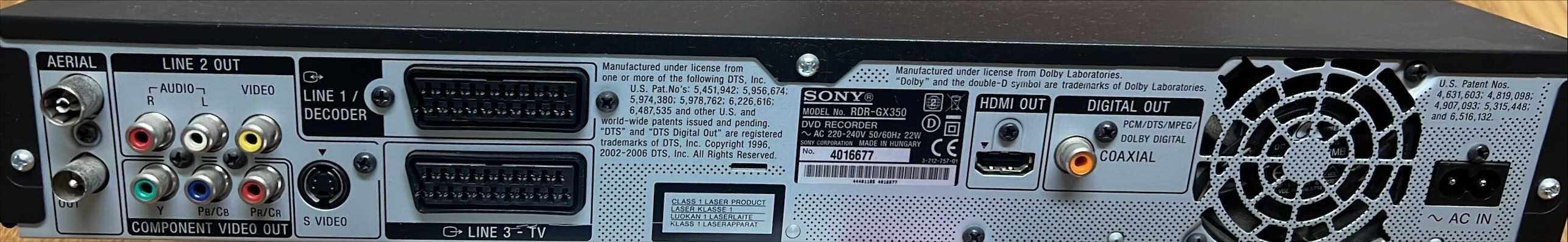 DVD Recorder RDR-GX350 HRMI  1080p UPSCALING