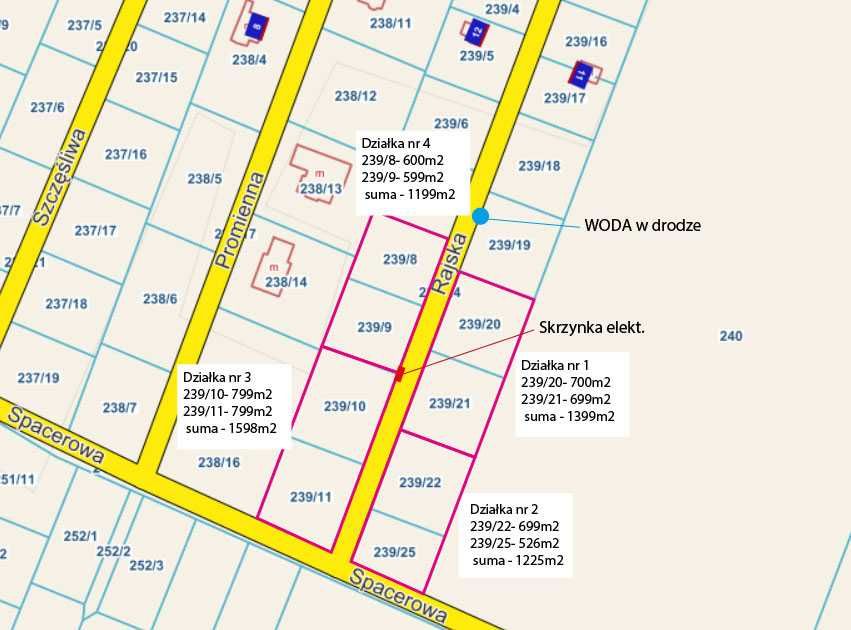 Działki budowlane - uzbrojone - Kosewko gm. Pomiechówek 1200 do 1600m2