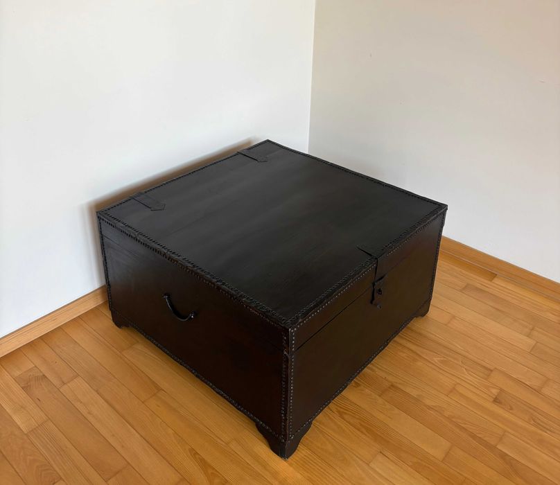 Duża skrzynia drewno egzotyczne mango styl kolonialny Almi Decor 80 cm