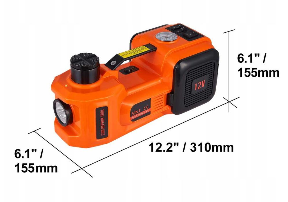 Podnośnik hydrauliczny elektryczny do 5T 155-450mm Kompresor 12V