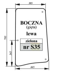 Szyba boczna lewa pasuje do johndeere serie 6000