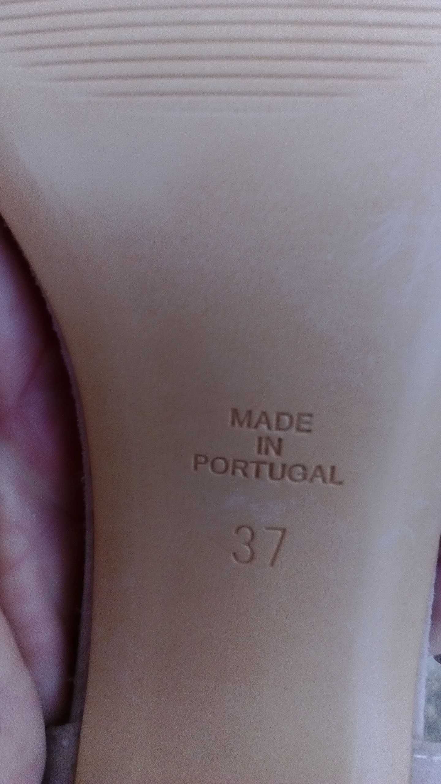 Nº37 Sandália Rosa Camurça Pele Com Salto Nova Made In Portugal