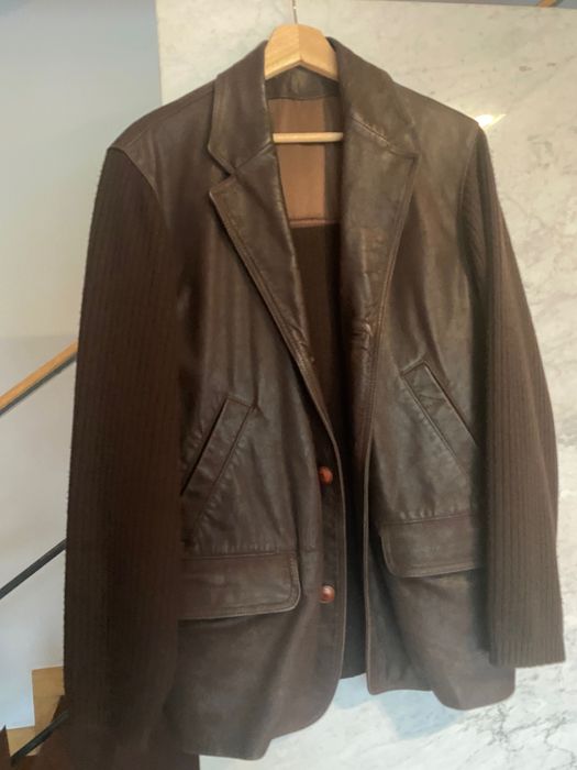 Blazer de pele Massimo Dutti, castanho tamanho M/38.