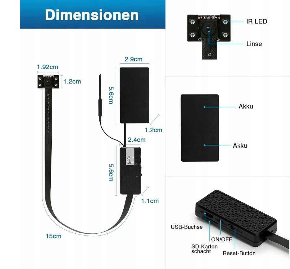 Kamera mini 4K Ultra HD WiFi czujnik ruchu noktowizor IP na żywo