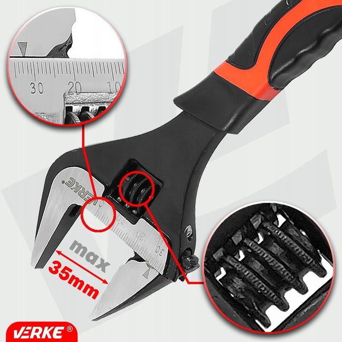 Klucz Nastawny Szwed Szwedzki 200mm Do Rur Hydrauliczny Francuski Fran