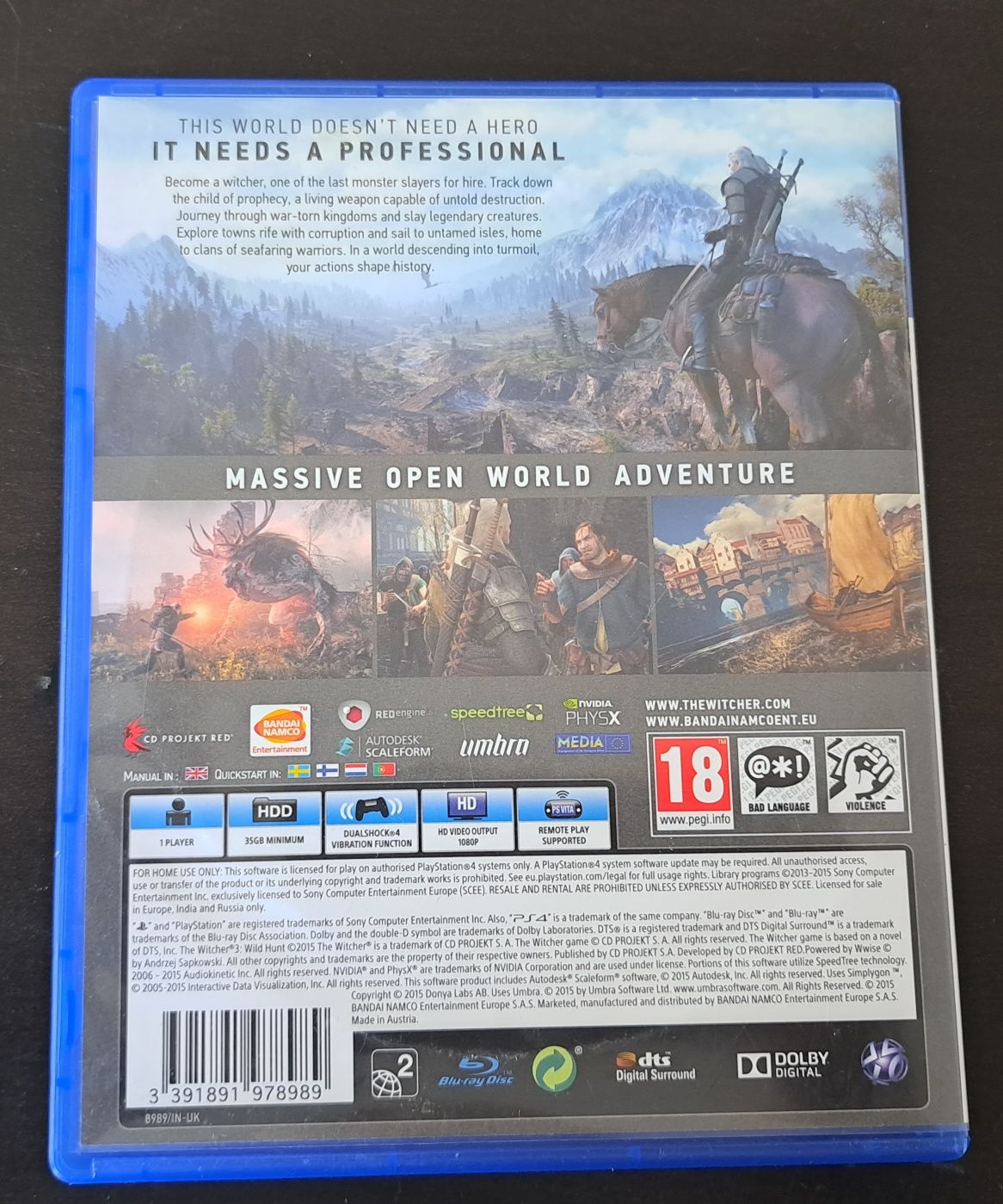 The Witcher Wild Hunt para PS4