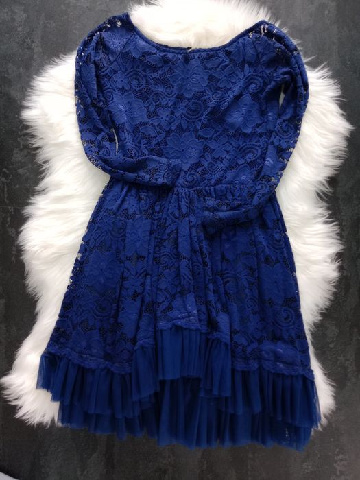 Sukienka hiszpanka granatowa elastyczna koronka36