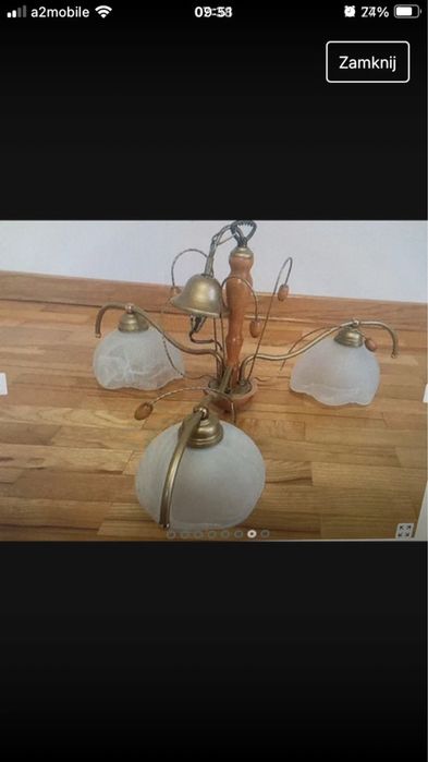 Żyrandol lampa 3 klosze