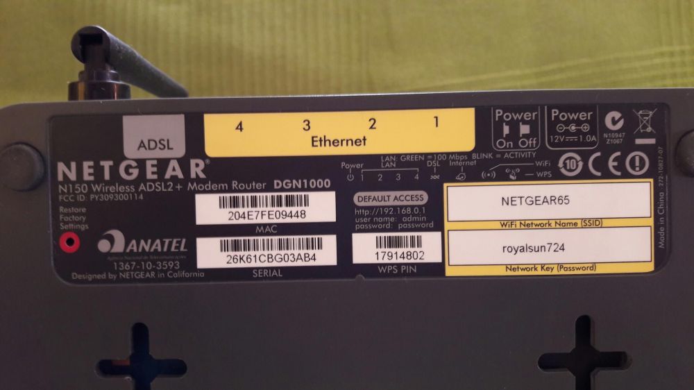 Modem Router Netgear ADSL2+ N150 DGN1000