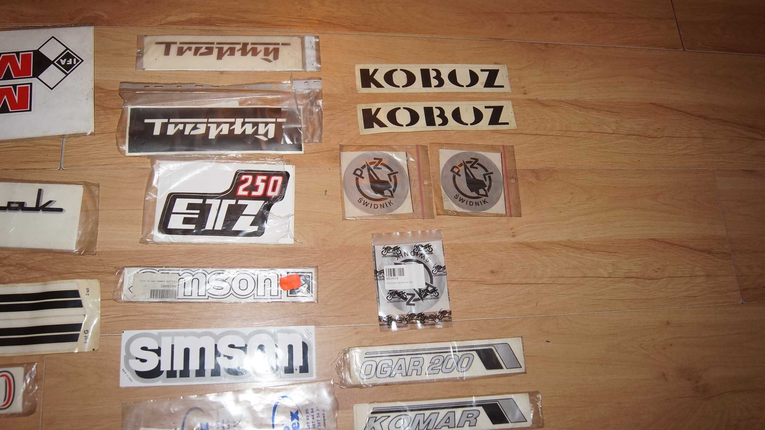 Motocyklowe naklejki PRL MZ Jawa WSK Romet Simson Junak Komar