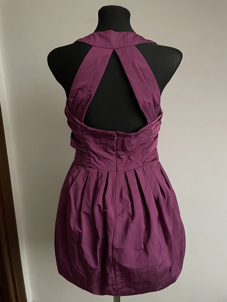 AllSaints Spitalfields wyjsciowa sukienka z drapowaniem elegancka