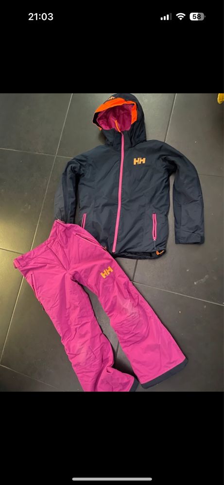 Spodnie kurtka komplet narciarski Helly Hansen 164