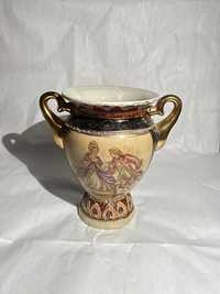 Vaso de cerâmica vintage pintado à mão