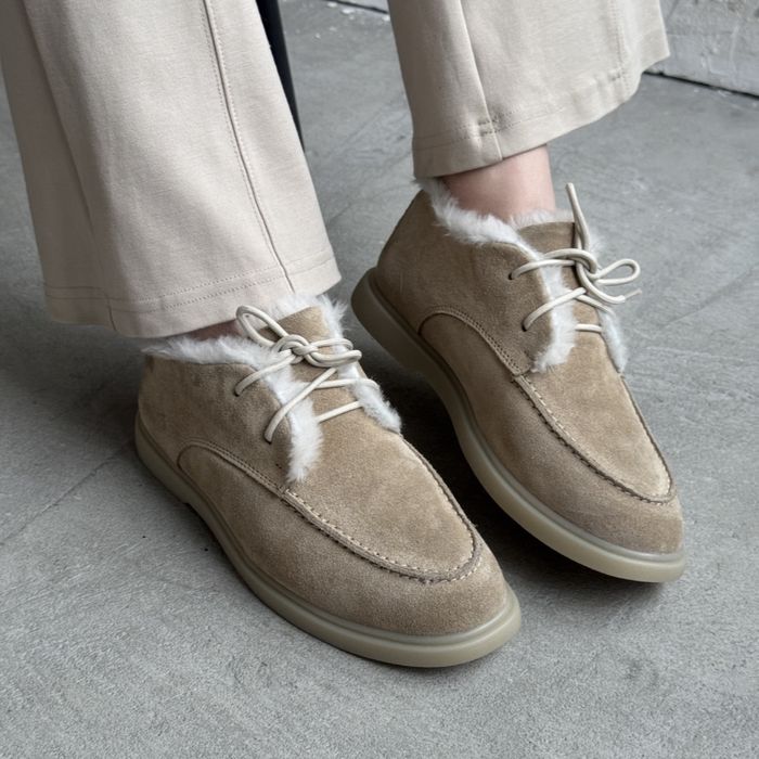 Жіночі лофери на овчині беж 36-23.5 см