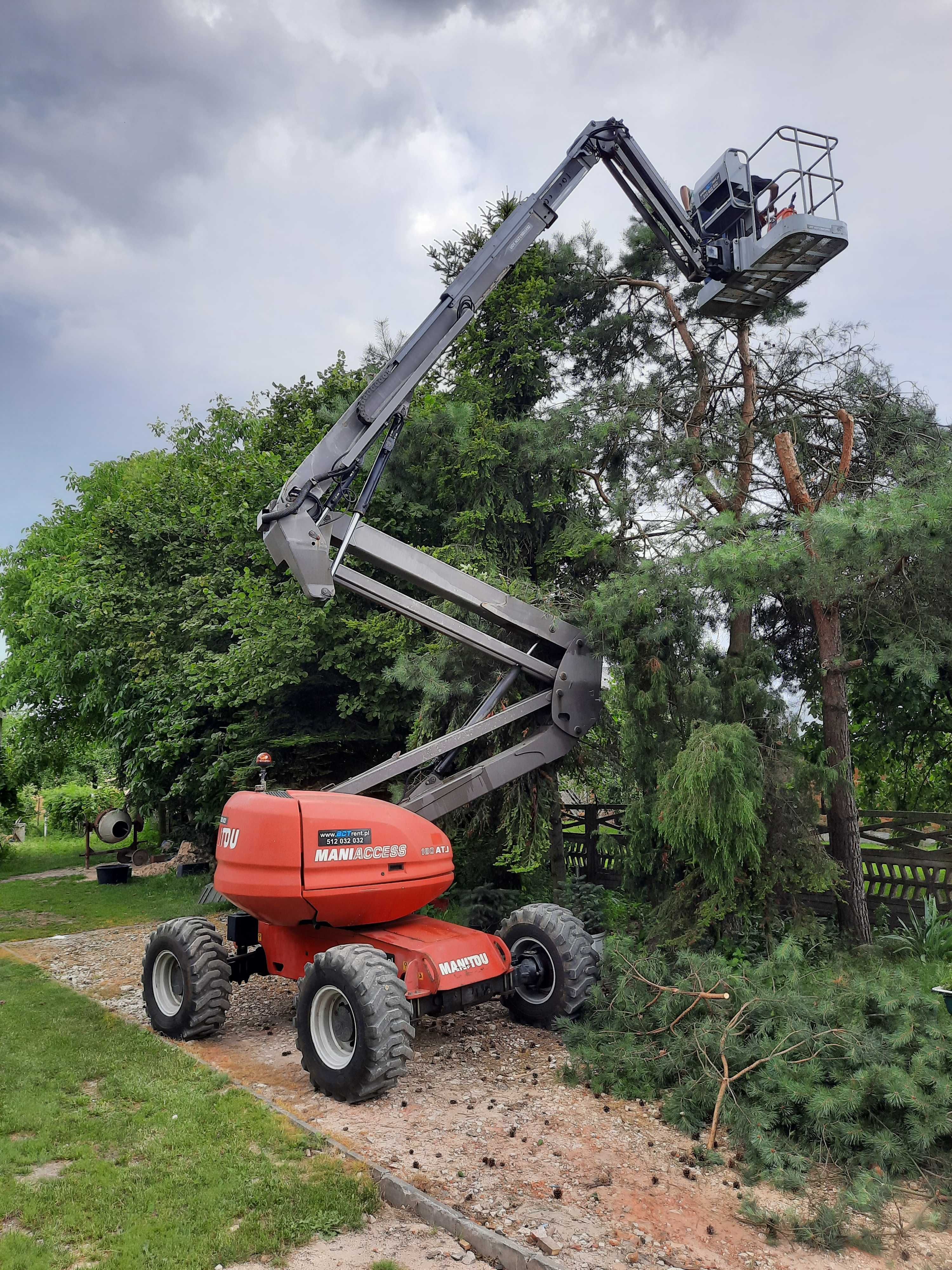 Podnośnik zwyżka ładowarka teleskopowa wycinka drzew mini żuraw JCB