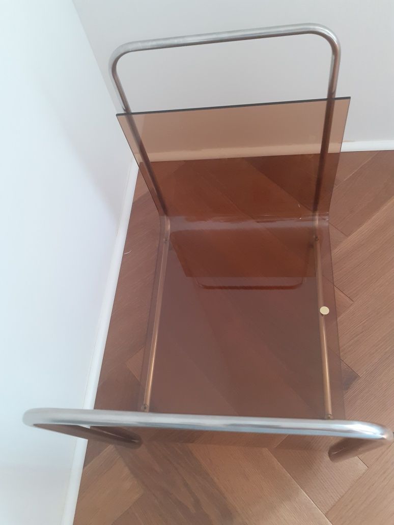 Gazetnik Hubsch Echo 46x31xh43cm szkło+metal