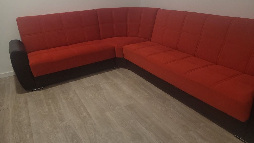 Sofá de canto modelo gel, cama com arrumação
