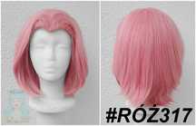 Krótka różowa peruka bez grzywki z zaczesem Sakura Naruto cosplay wig