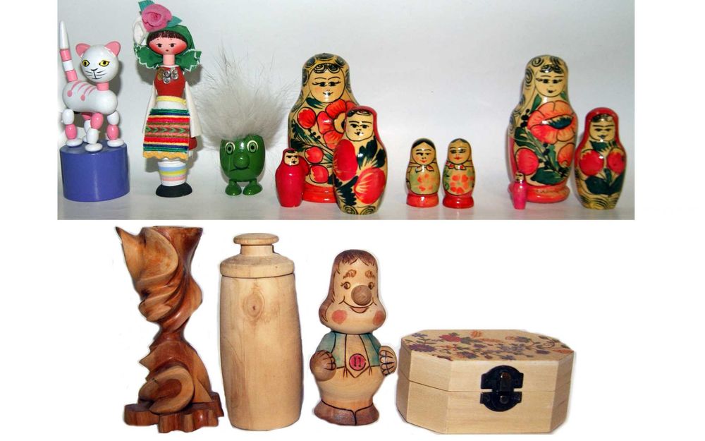 Хохлома роспись по дереву Винтаж СССР Шкатулка Стопка Рюмка Ложка