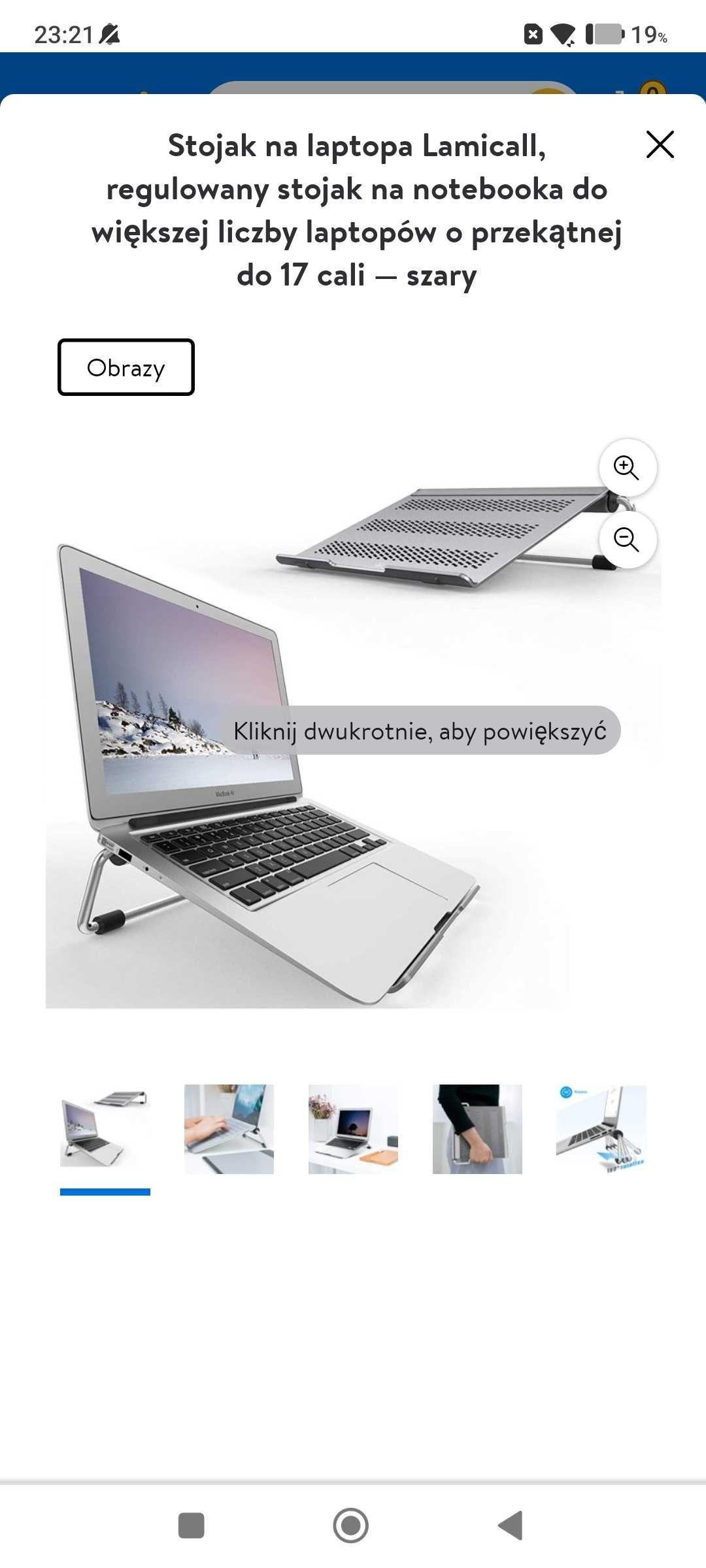 Podstawka pod laptop notebook tablet na biurko stół Stojak Aluminiowa
