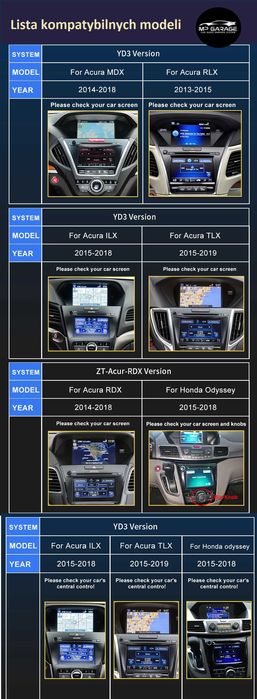 Apple CarPlay/Android Honda_Odyssey/Acura MDX_RLX_ILX_TLX_RDX Montaż!!