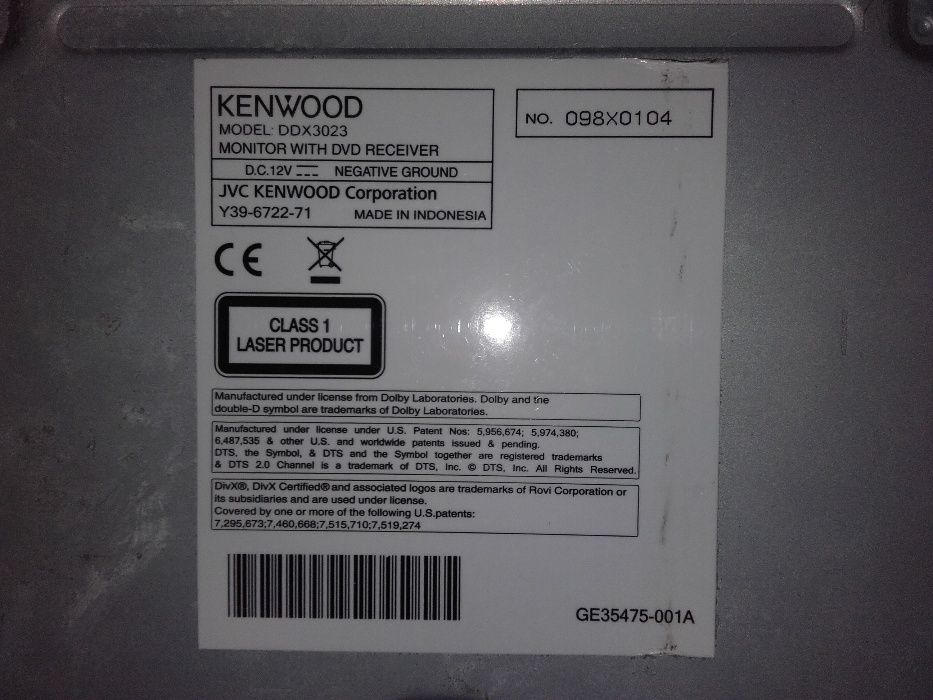 Odtwarzacz multimedialny, samochodowy Kenwood DDX3023, 15,5cm (6,1''),