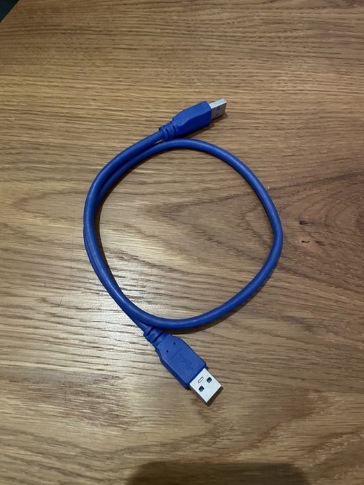 Kabel USB-A - USB-A ss 50cm niebieski