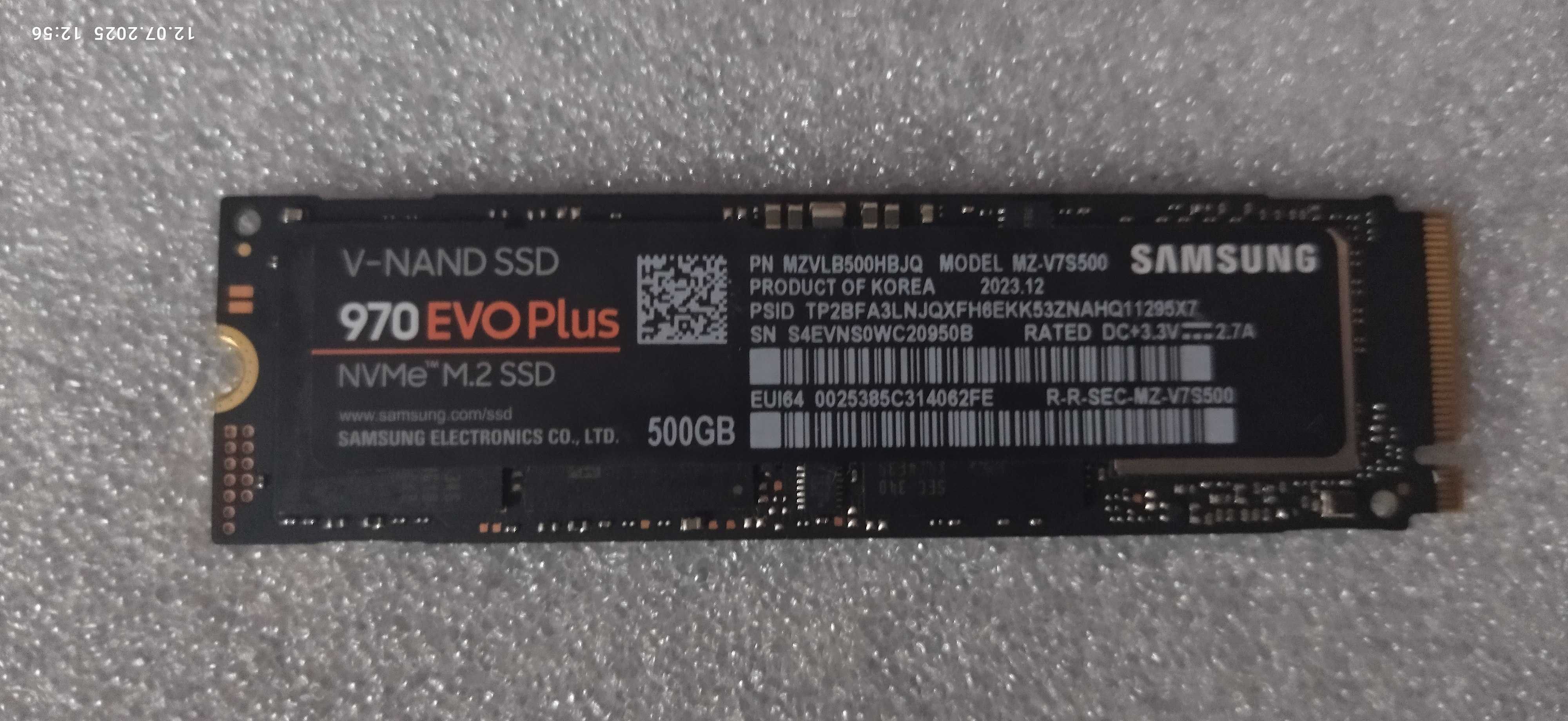 Samsung 870 Evo-Series 500 GB, Samsung 970 Evo Plus 500GB, Samsung 980