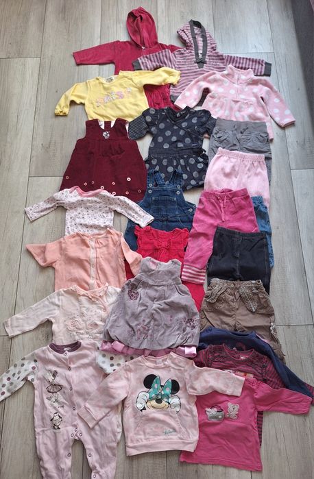 Paka ubranek dla dziewczynki jesień, zima rozmiar 74