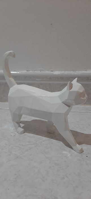 Estatueta origami de gato branco Maisons Du Monde
