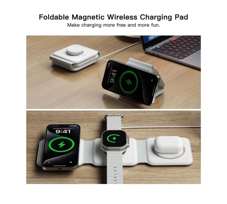 Carregador 3 em 1 sem fios para Iphone