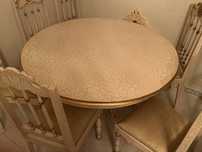 Conjunto mesa e deis cadeira em madeira 100% estilo romano