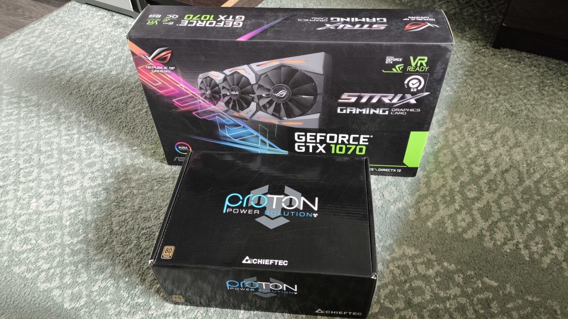 Відеокарта Asus ROG GeForce GTX 1070 STRIX OC + Chieftec Proton 600W
