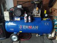 Kompresor 100l 3x230v profesional Erman - mało używany