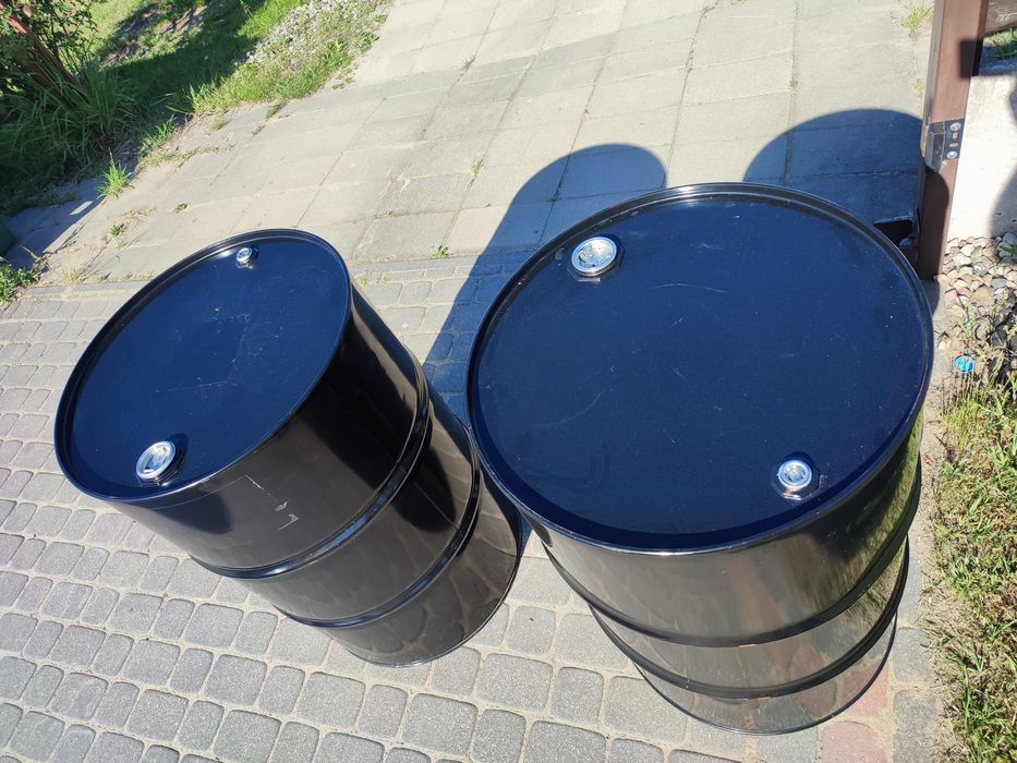 Beczka metalowa 200l czarna