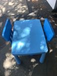 Комплект стіл і стілець дитячий синій Ikea mammut blue