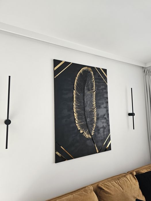 Duży obraz 3D pióro nowoczesny design