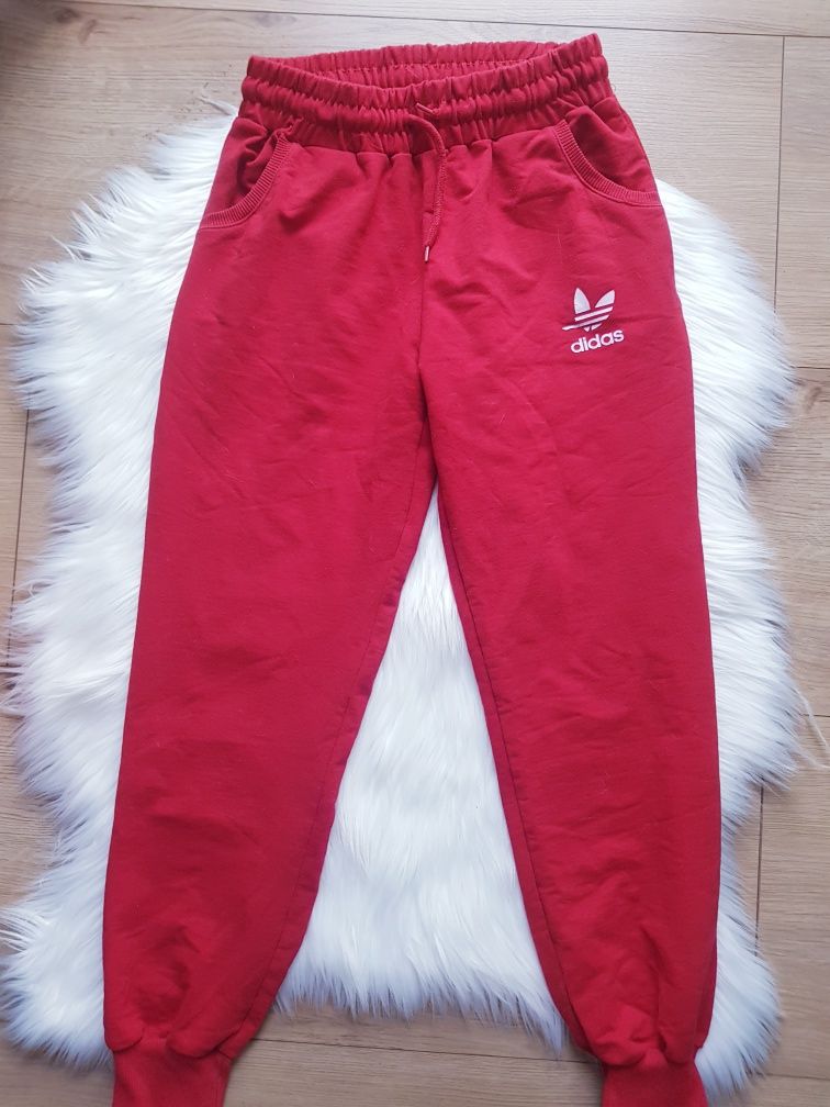 Bawełniane spodnie dresy damskie marki Adidas rozmiar XS/S