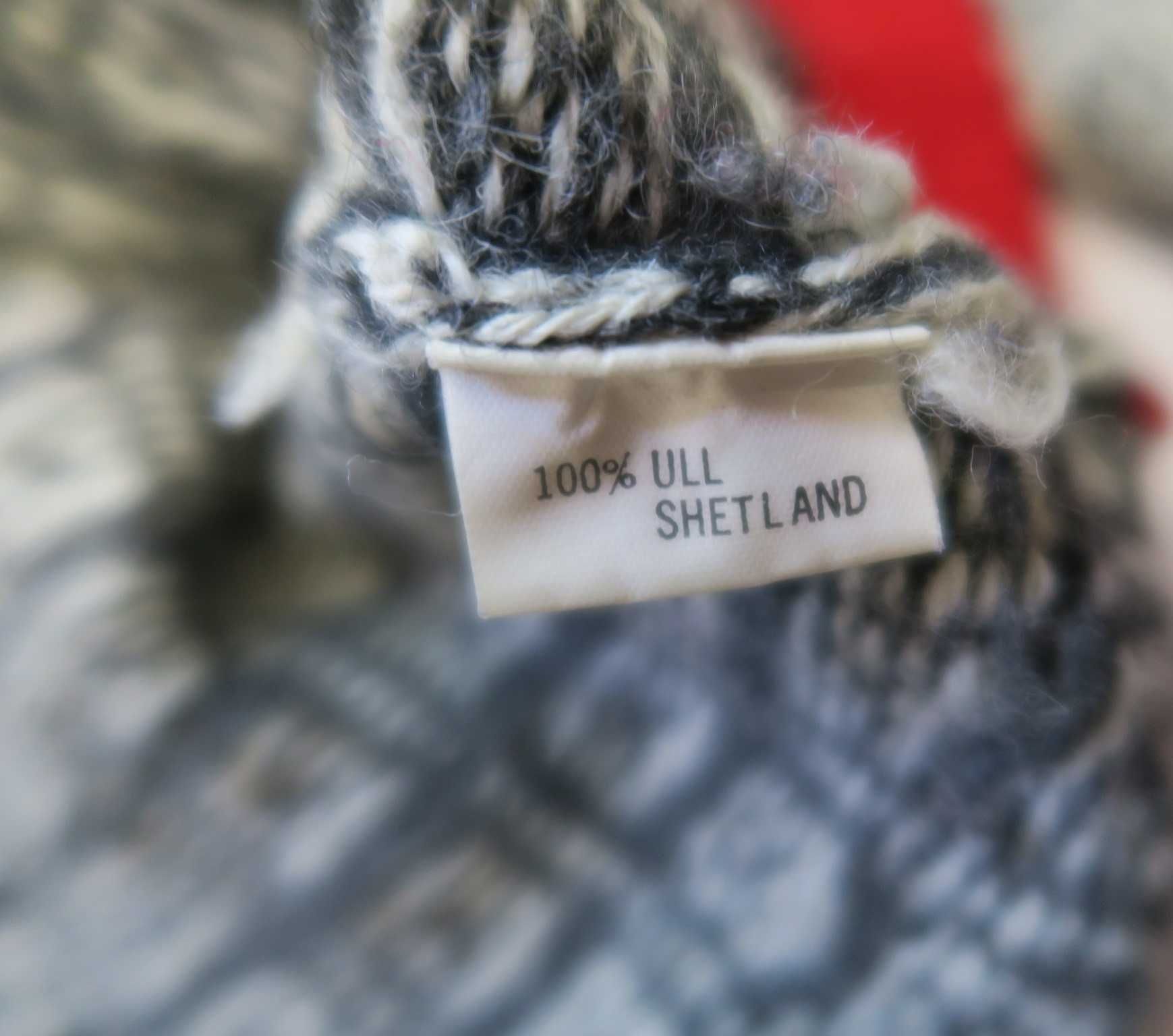 Sweter norweski wełniany gruby XL