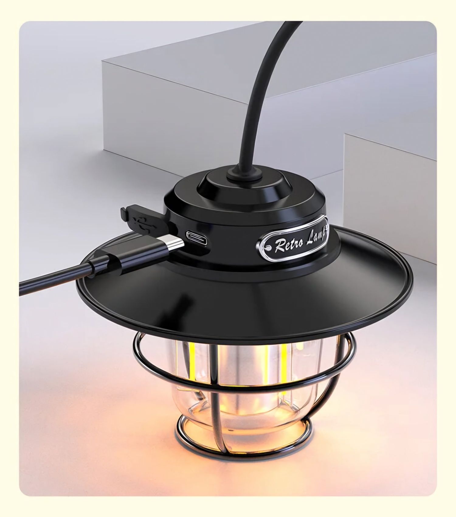 Lampka LED kempingowa KAMPER przyczepa NAMIOT usb RETRO wisząca HIT 25