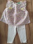 Komplet bluzka Benetton i legginsy r.80/86