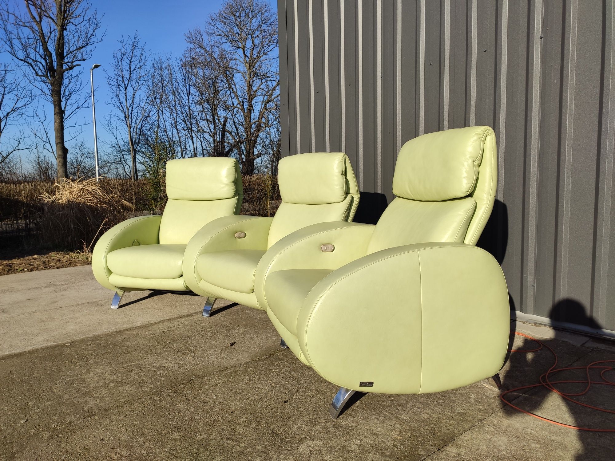 Sofa kinowa, wypoczynek z funkcją relax-skóra naturalna! Nowoczesny